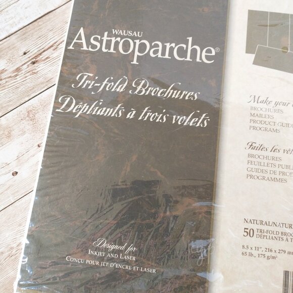Astroparche Tri-Fold Brochures 65lb Card Stock Wausau Papers Professional Series - Picture 2 of 5